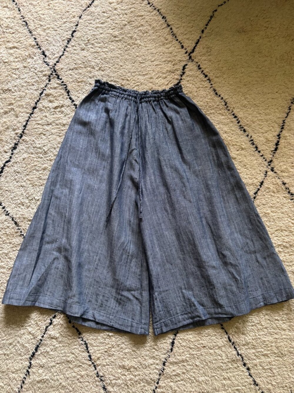 Grey chambray linen Vera culotte -- size S